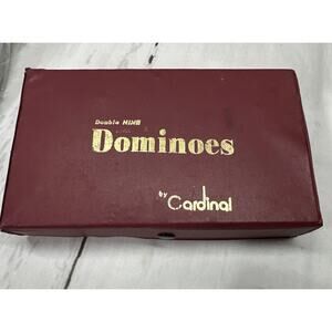 Vintage Domino By Cardinal Dominoes Set Double Six In Vinyl Case 67 Dominoes